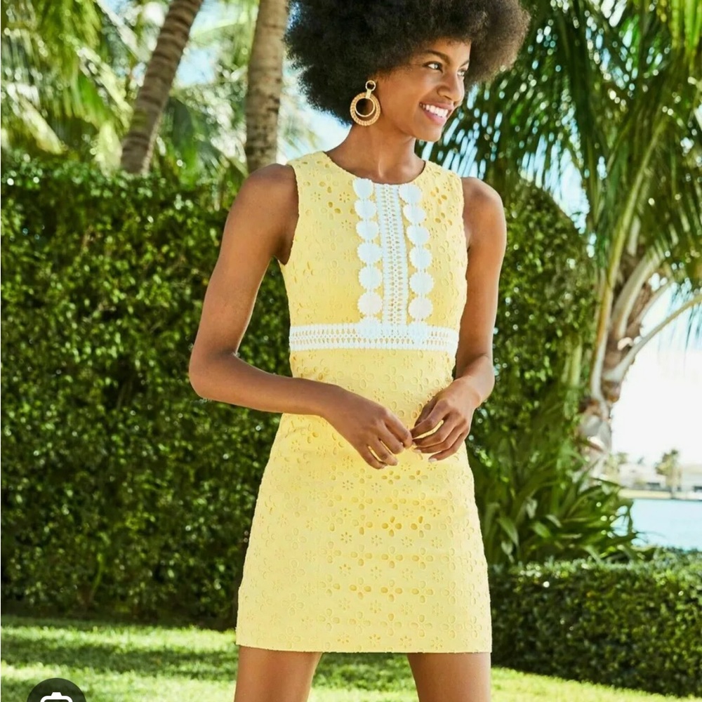 Lilly Pulitzer Railee Shift Dress, St Tropez Yellow, Size 6